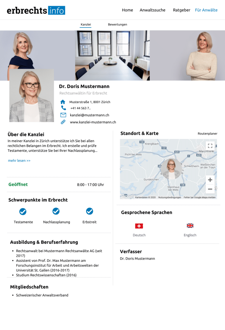 Vorschau Profil erbrechtsinfo.ch